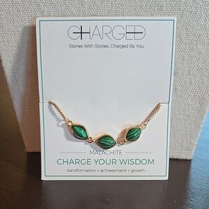 MALACHITE 18K GOLD PLATED SLIDE BRACELET